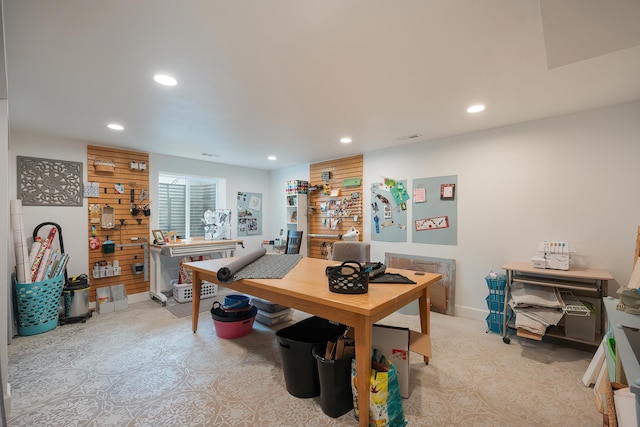 office with visible vents and recessed lighting