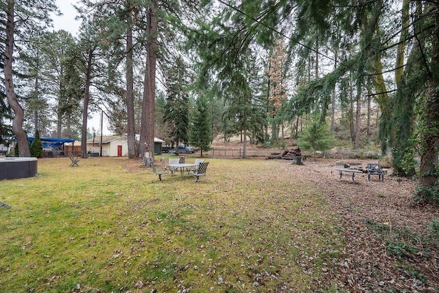 view of yard featuring fence