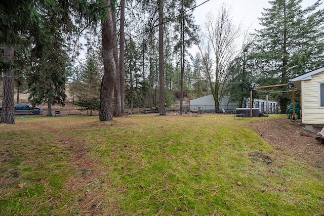 view of yard with fence