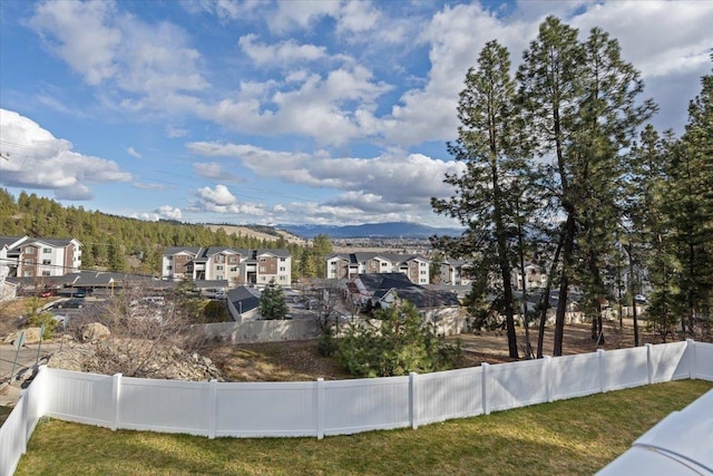 view of mountain feature with a residential view