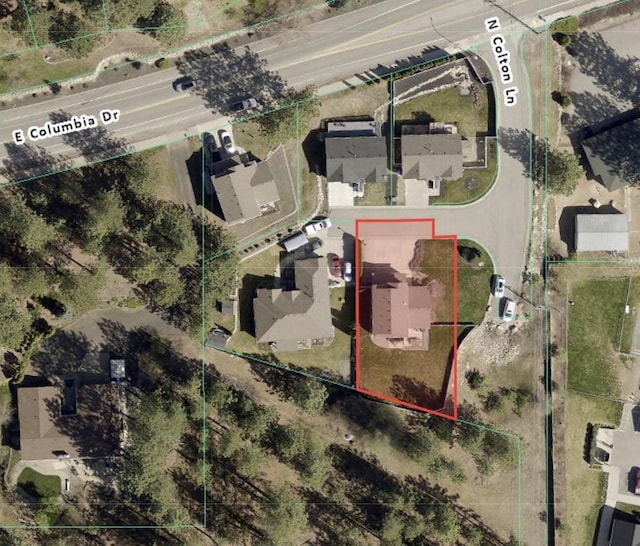 5507 N Colton Ln, Spokane, WA 99212 - aerial view of property's location featuring property parcel outlined