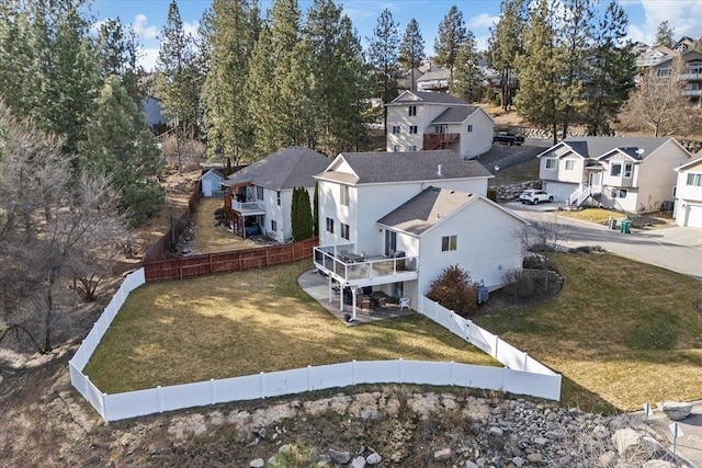 bird's eye view with a residential view