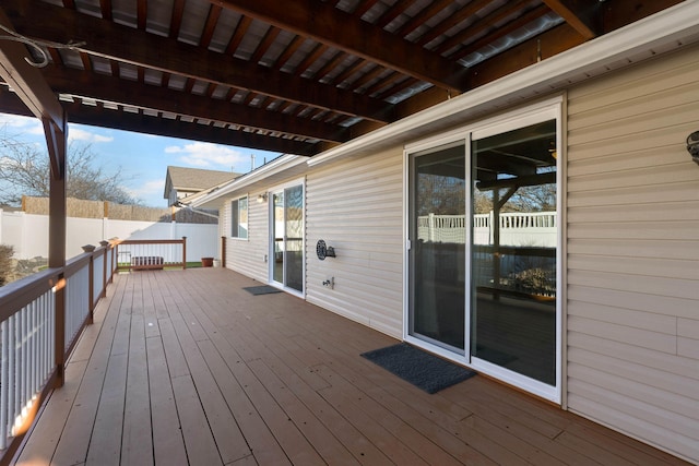 wooden terrace with fence