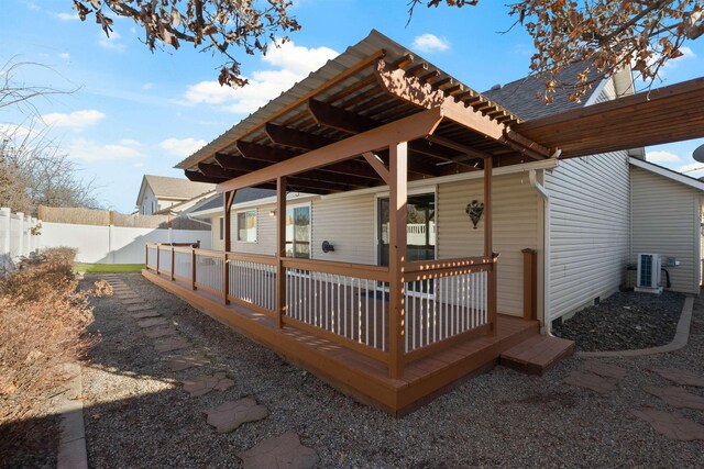 wooden deck with fence