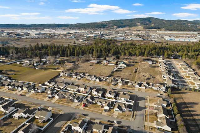 bird's eye view with a residential view and a mountain view