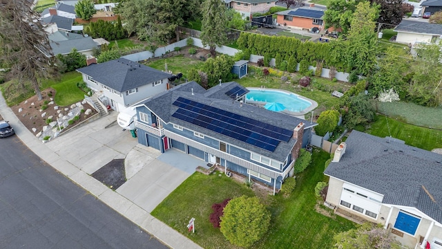 6514 N Sutherlin St, Spokane, WA 99208 - aerial perspective of suburban area featuring a pool area