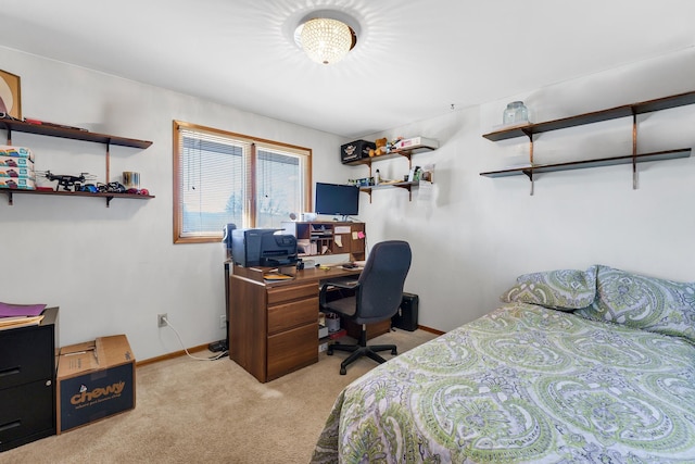 6514 N Sutherlin St, Spokane, WA 99208 - bedroom featuring light carpet, a desk, and baseboards