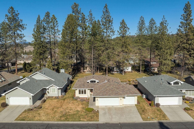 drone / aerial view with a residential view