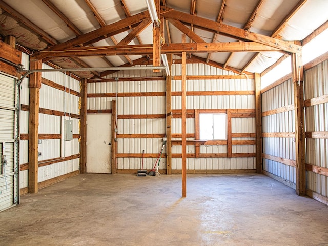 garage featuring metal wall