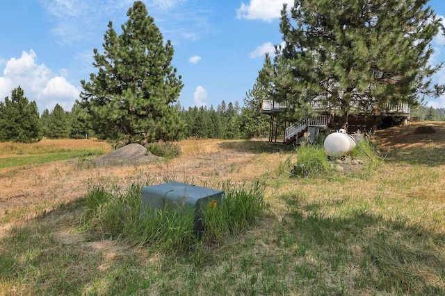 view of yard with a rural view