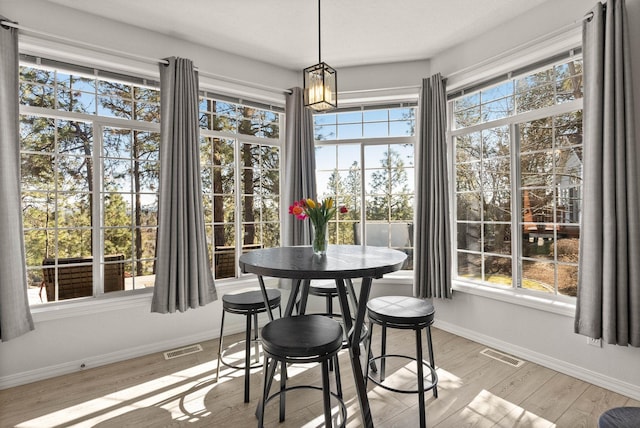 sunroom featuring visible vents