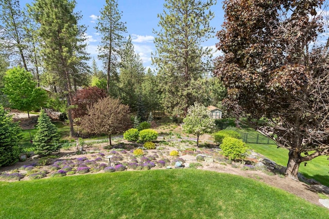 view of yard featuring fence