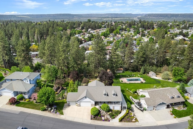 bird's eye view featuring a residential view