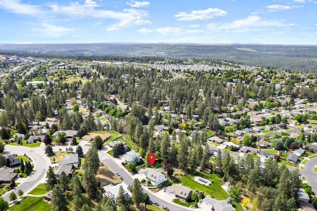 drone / aerial view with a residential view