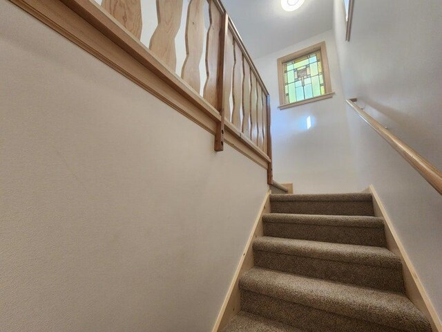 staircase with baseboards