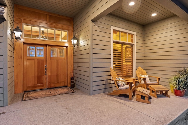 view of exterior entry with french doors