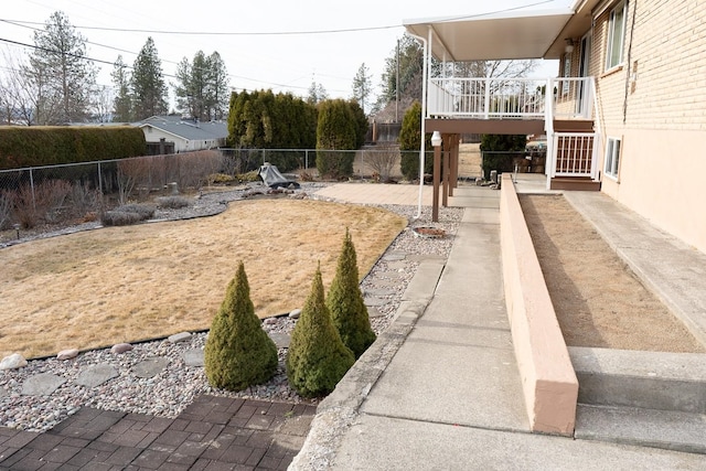 view of yard featuring a fenced backyard and a patio