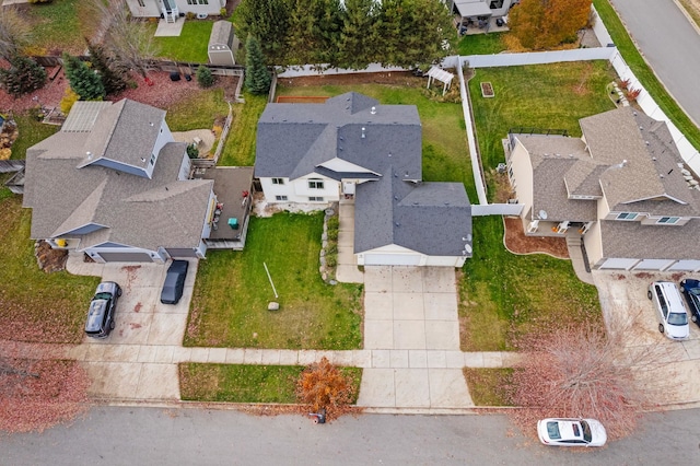 aerial view featuring a residential view