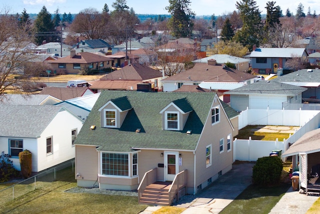 bird's eye view featuring a residential view