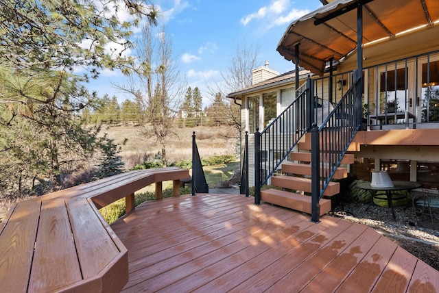 wooden deck with stairs