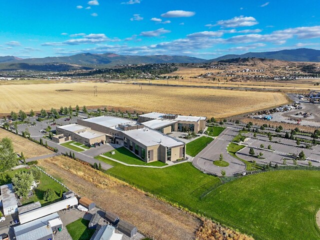 aerial view with a residential view and a mountain view