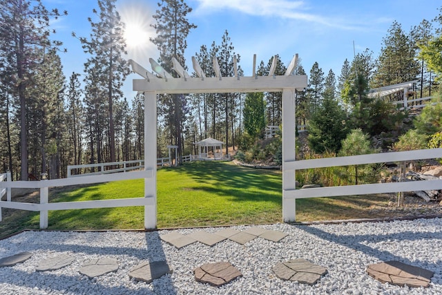 view of yard with fence