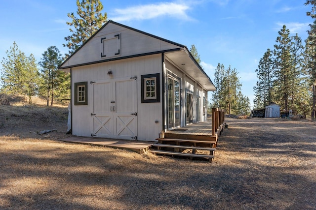 view of shed