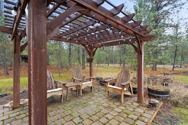 view of patio / terrace with a pergola