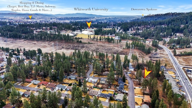 bird's eye view featuring a mountain view