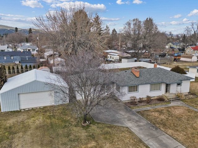 drone / aerial view with a residential view