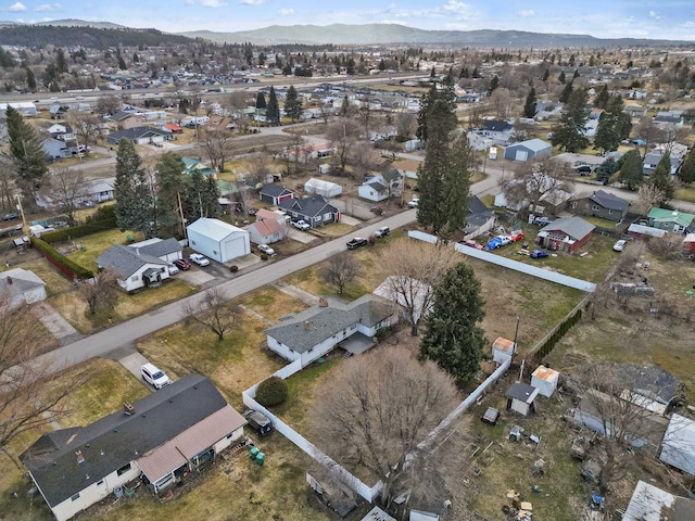 bird's eye view with a mountain view and a residential view