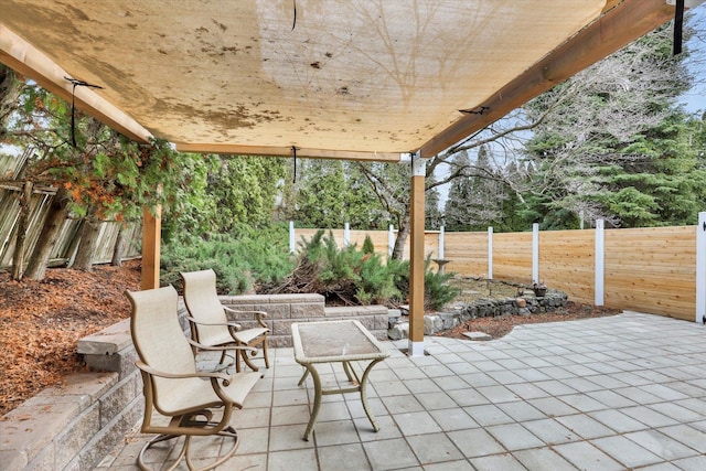 view of patio / terrace with fence