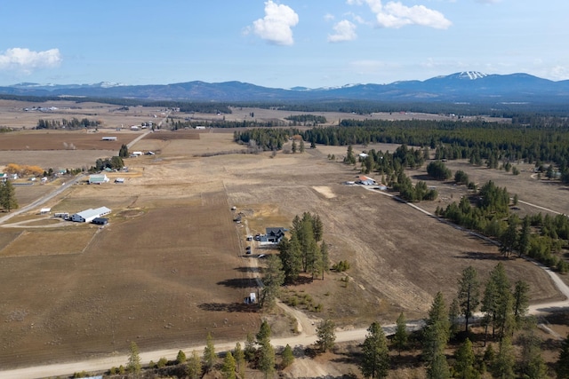 drone / aerial view with a rural view and a mountain view