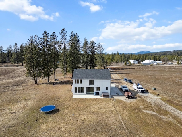 drone / aerial view with a mountain view