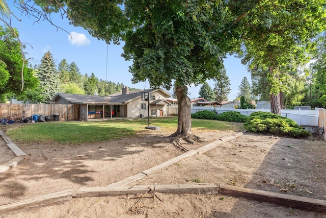 exterior space featuring a fenced backyard