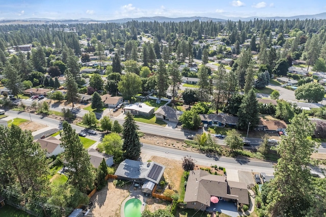 aerial view with a residential view and a mountain view