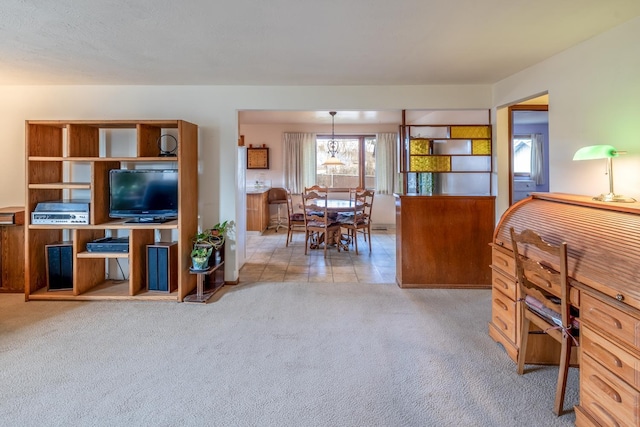 living room featuring carpet floors