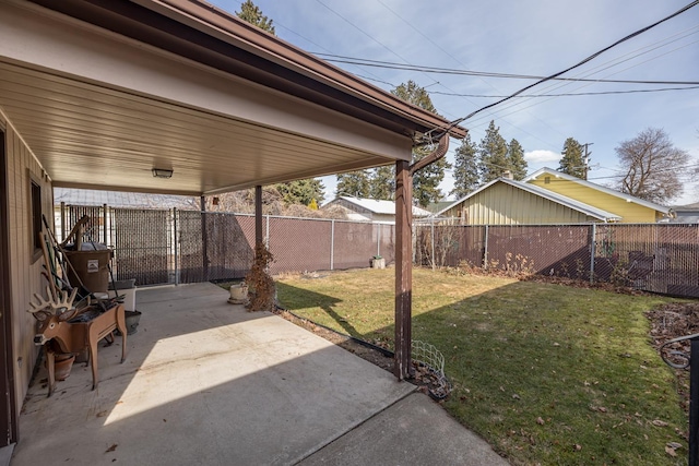 view of patio with a fenced backyard