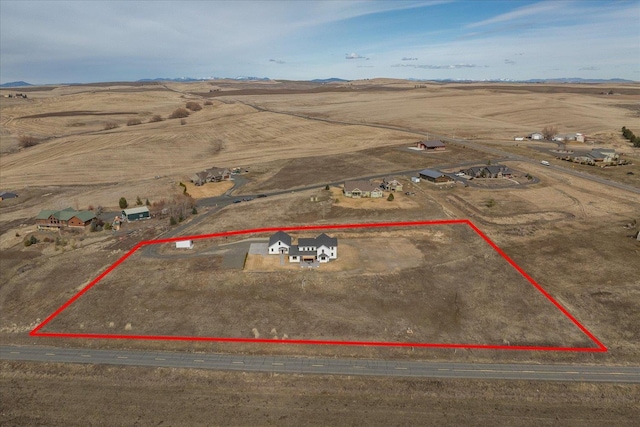 aerial view featuring a rural view