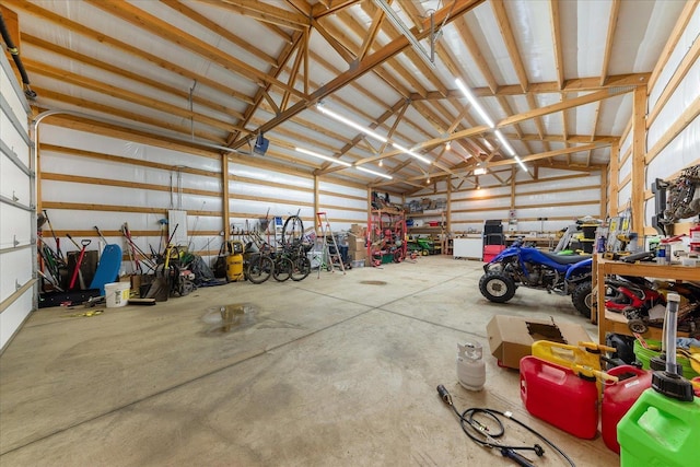 garage featuring metal wall