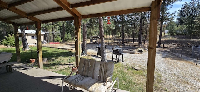 view of patio with area for grilling