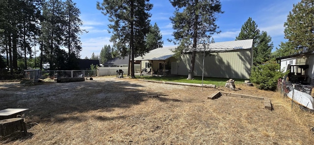 view of yard with fence