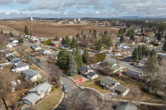 drone / aerial view with a residential view