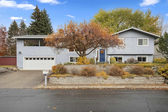 view of front facade featuring driveway and a garage