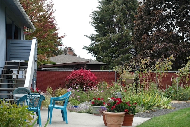 view of patio featuring a fenced backyard