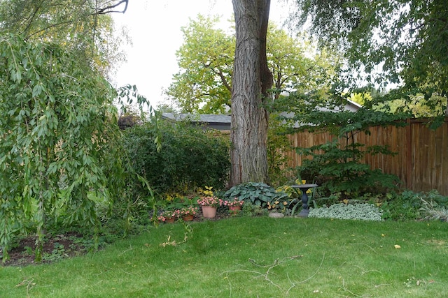 view of yard with fence