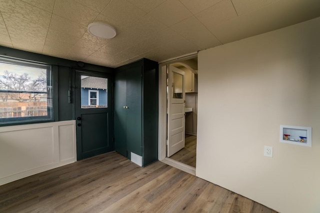 interior space with wood finished floors