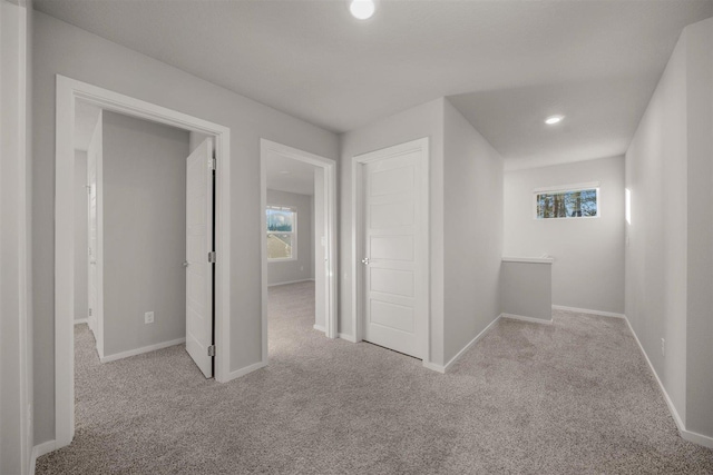 basement with baseboards and carpet