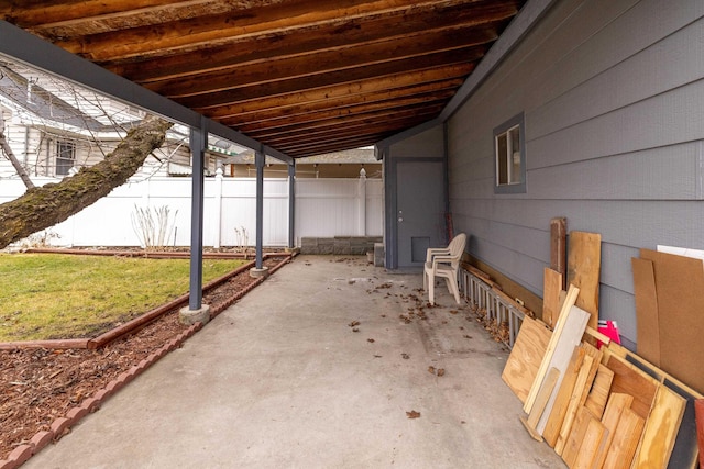 view of patio / terrace featuring fence