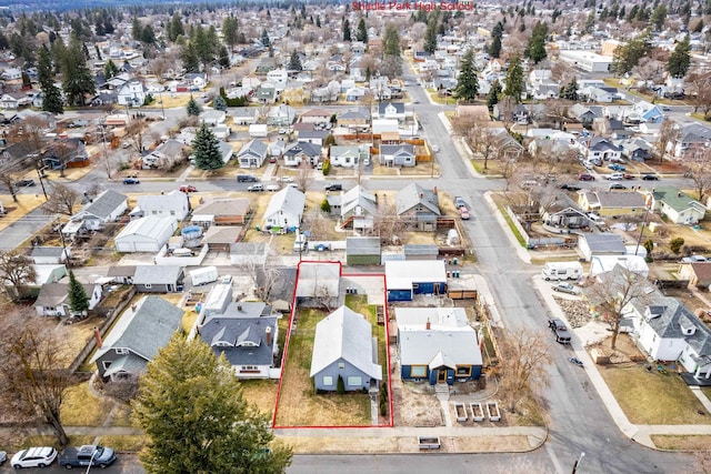 aerial view with a residential view